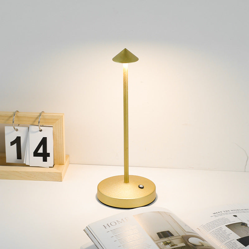 Sleek Minimalist Round Glass Metal LED Desk Lamp