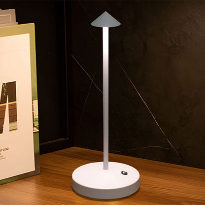 Sleek Minimalist Round Glass Metal LED Desk Lamp