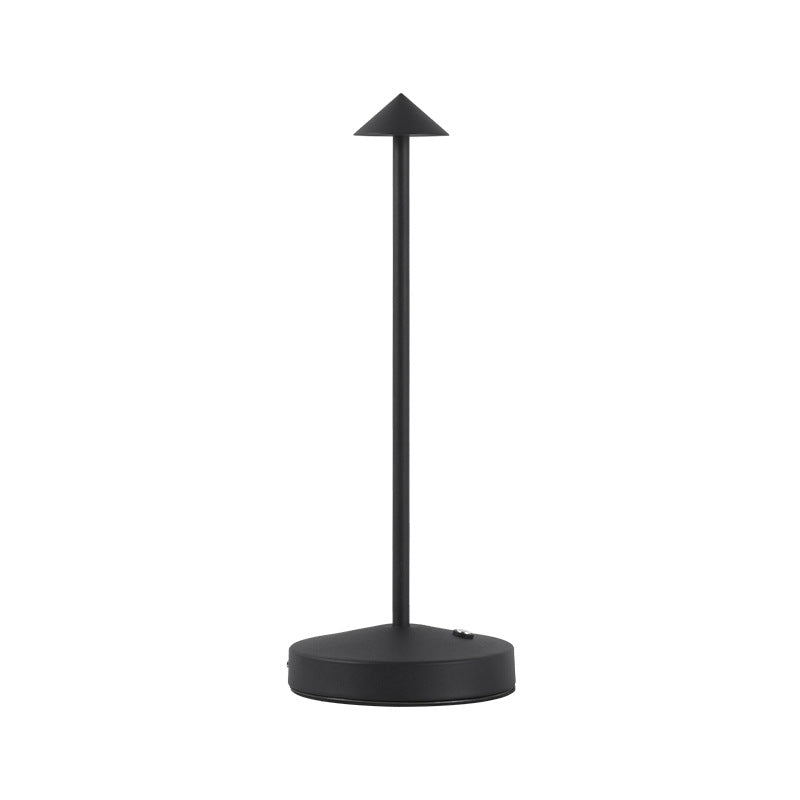 Sleek Minimalist Round Glass Metal LED Desk Lamp