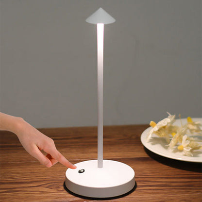Sleek Minimalist Round Glass Metal LED Desk Lamp