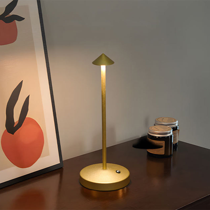 Sleek Minimalist Round Glass Metal LED Desk Lamp