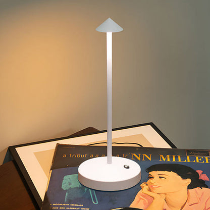 Sleek Minimalist Round Glass Metal LED Desk Lamp