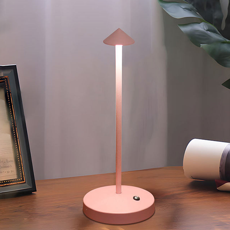 Sleek Minimalist Round Glass Metal LED Desk Lamp