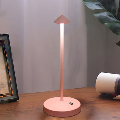 Sleek Minimalist Round Glass Metal LED Desk Lamp