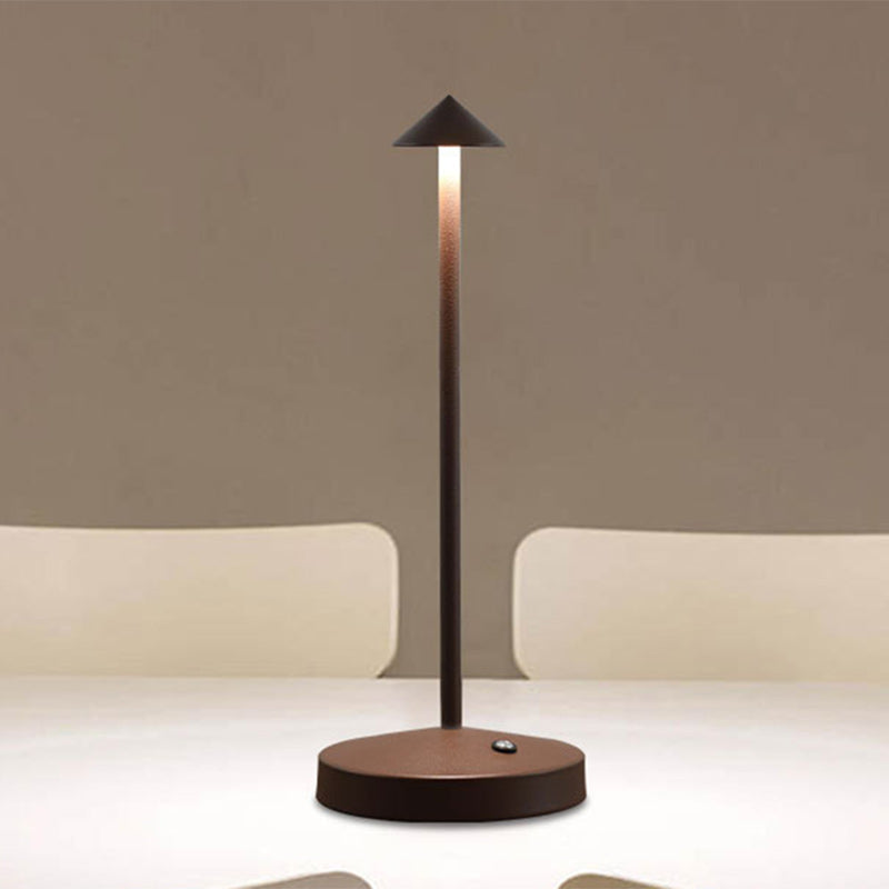 Sleek Minimalist Round Glass Metal LED Desk Lamp