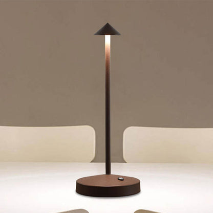 Sleek Minimalist Round Glass Metal LED Desk Lamp