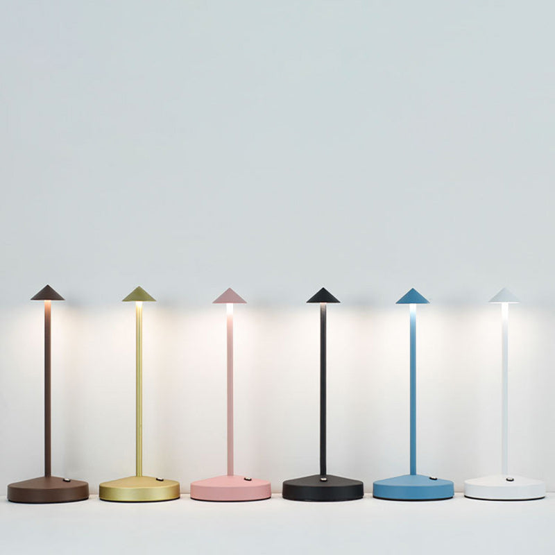 Sleek Minimalist Round Glass Metal LED Desk Lamp