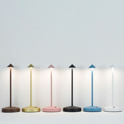 Sleek Minimalist Round Glass Metal LED Desk Lamp