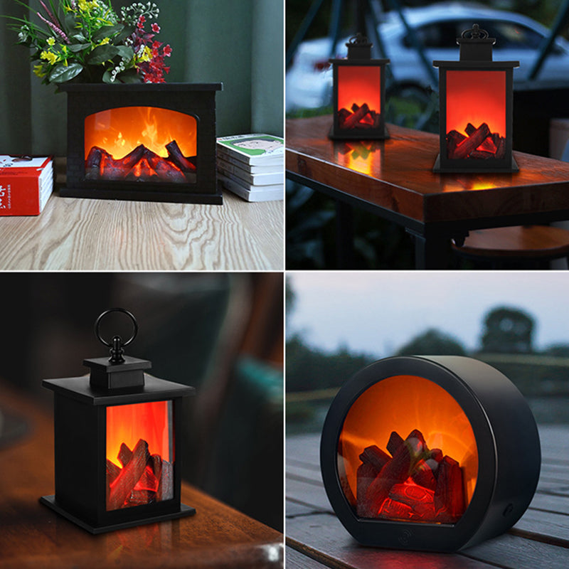 Classic Round Flame Effect LED Table Lamp