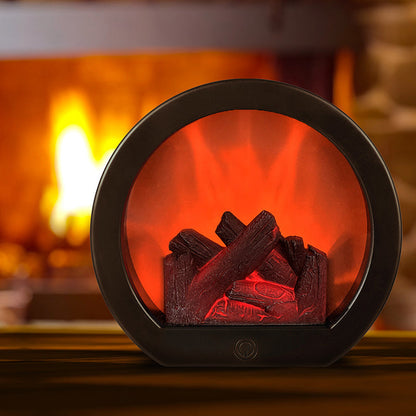 Classic Round Flame Effect LED Table Lamp
