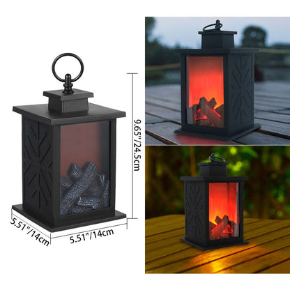 Classic Round Flame Effect LED Table Lamp