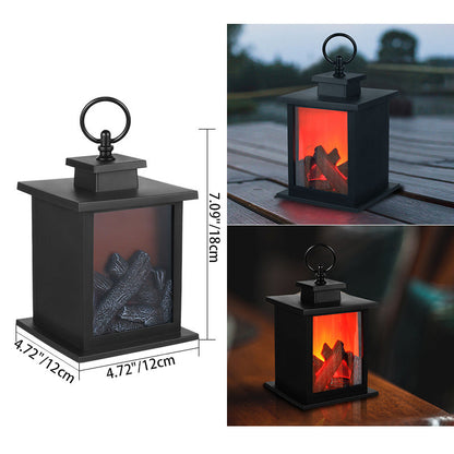 Classic Round Flame Effect LED Table Lamp