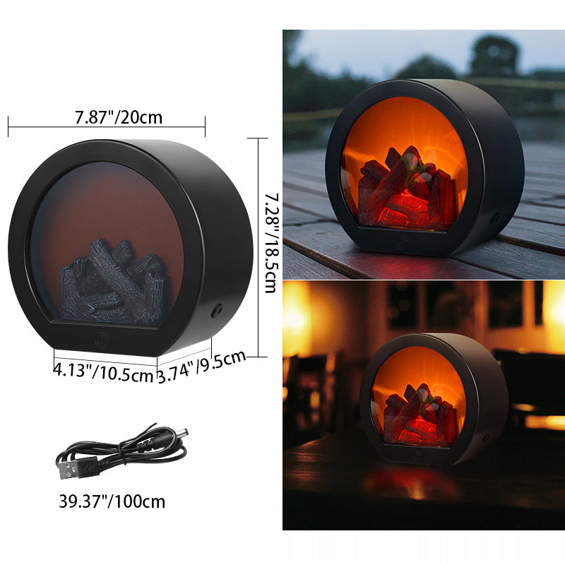Classic Round Flame Effect LED Table Lamp