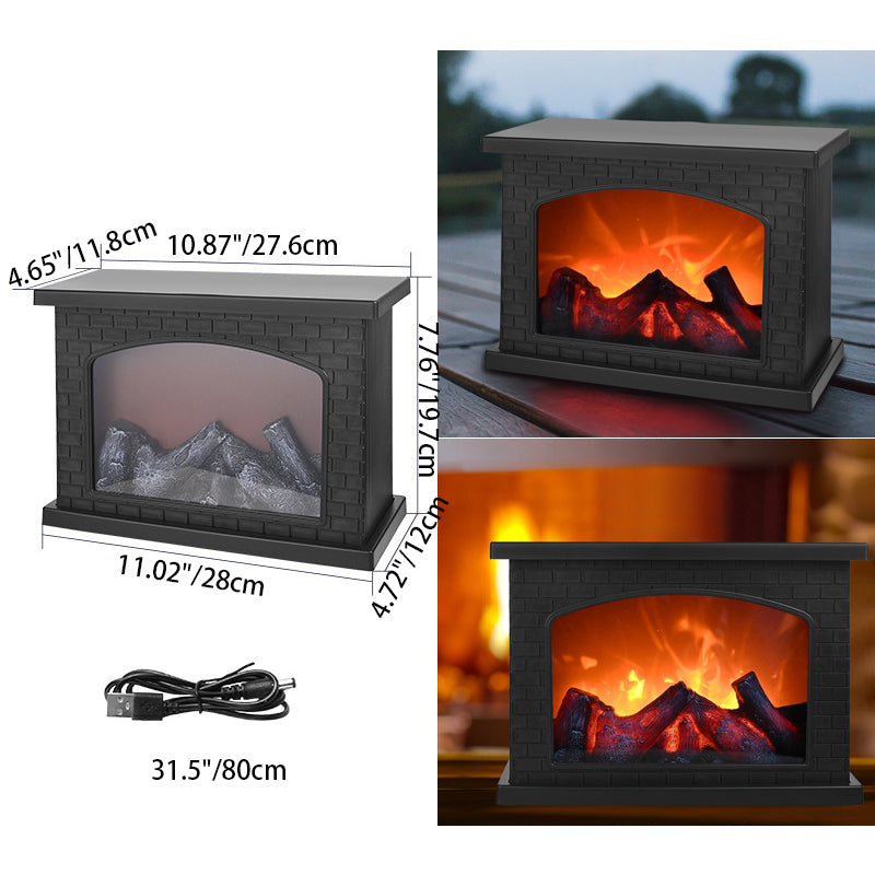 Classic Round Flame Effect LED Table Lamp