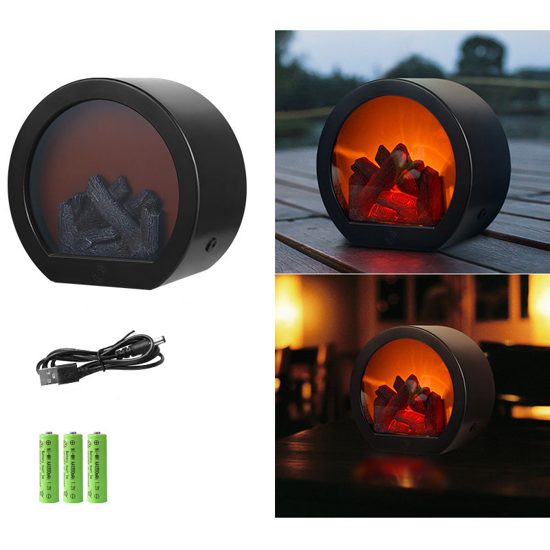 Classic Round Flame Effect LED Table Lamp