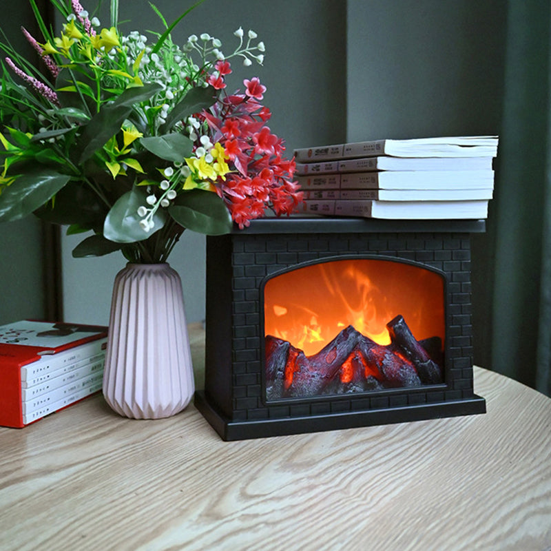 Classic Round Flame Effect LED Table Lamp