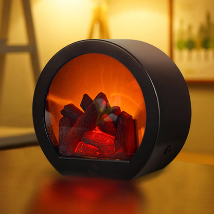 Classic Round Flame Effect LED Table Lamp