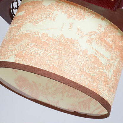 Asian Style Wooden Pendant Light Fixture