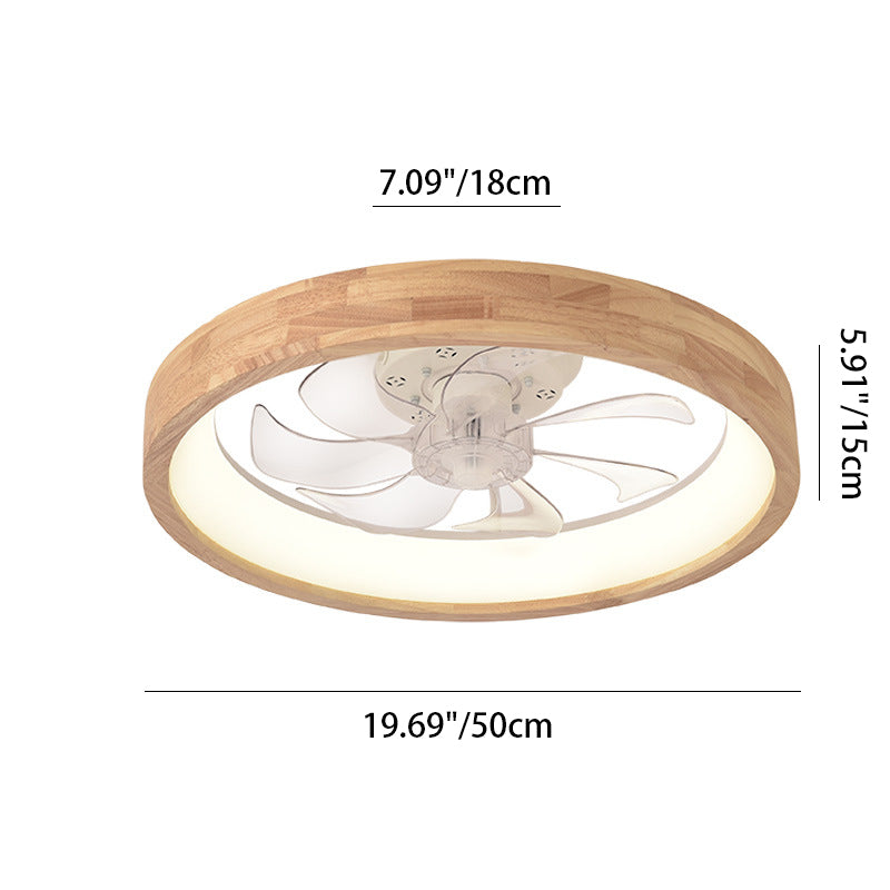 Traditional Wooden Ceiling Fan Light 19.6in 60W LED