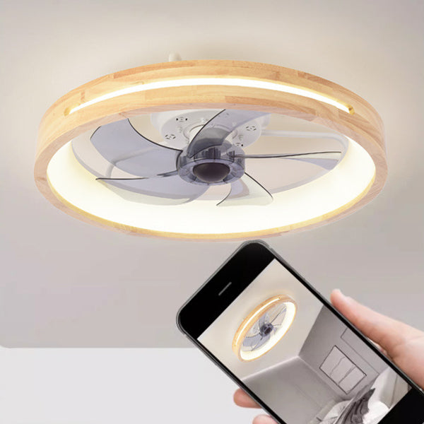 Traditional Wooden Ceiling Fan Light 19.6in 60W LED