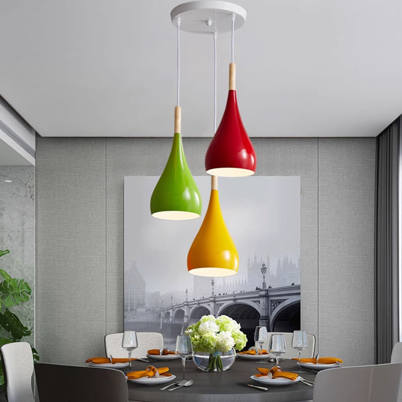 Rustic Metal Glass Pumpkin Shaped Pendant Light