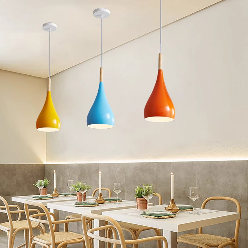Rustic Metal Glass Pumpkin Shaped Pendant Light