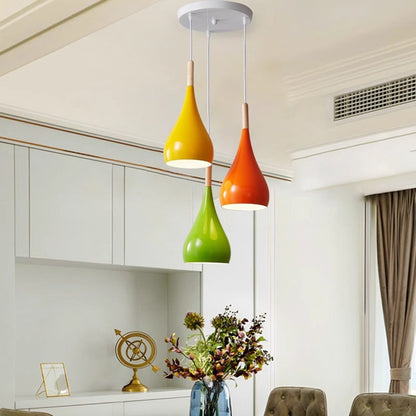 Rustic Metal Glass Pumpkin Shaped Pendant Light
