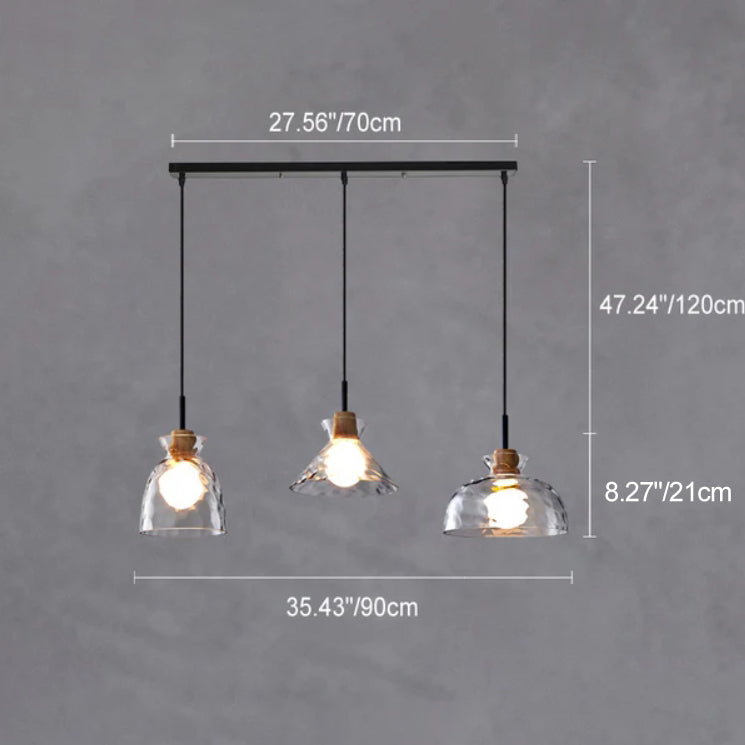Stylish Wooden Glass Pendant Ceiling Light