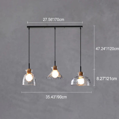 Stylish Wooden Glass Pendant Ceiling Light