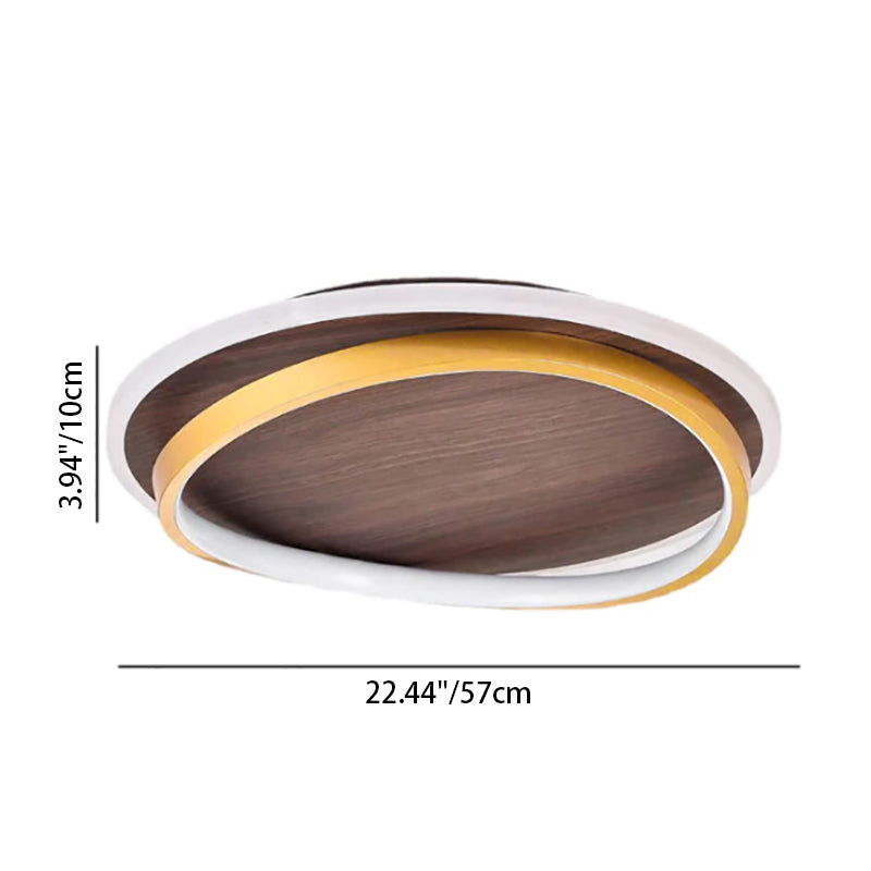 Outdoor Gold LED Ceiling Light Fixture 18.5 Inch
