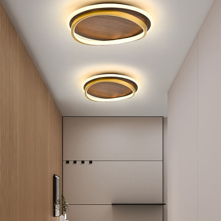 Outdoor Gold LED Ceiling Light Fixture 18.5 Inch