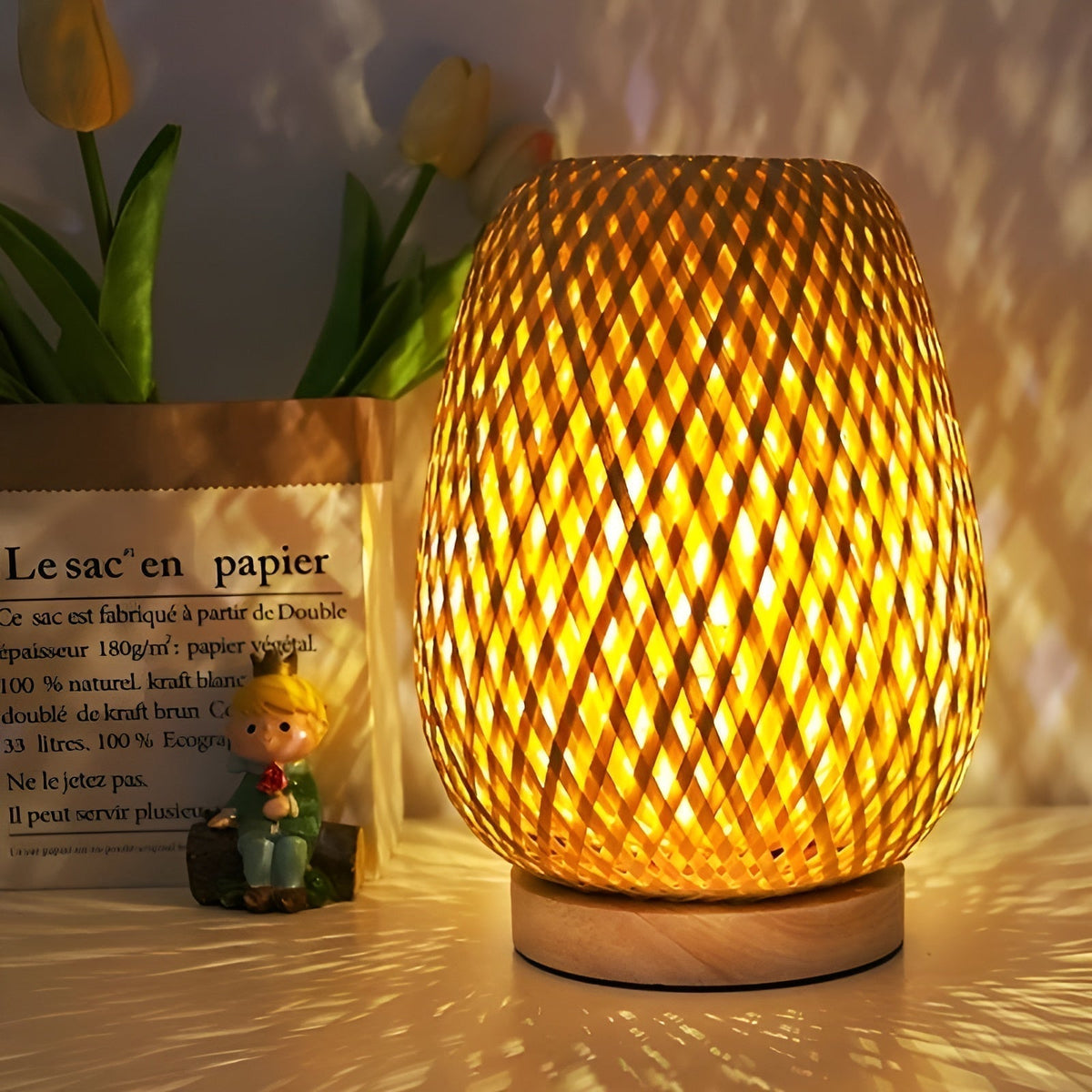 Eco Friendly USB Table Lamp with Natural Bamboo Base