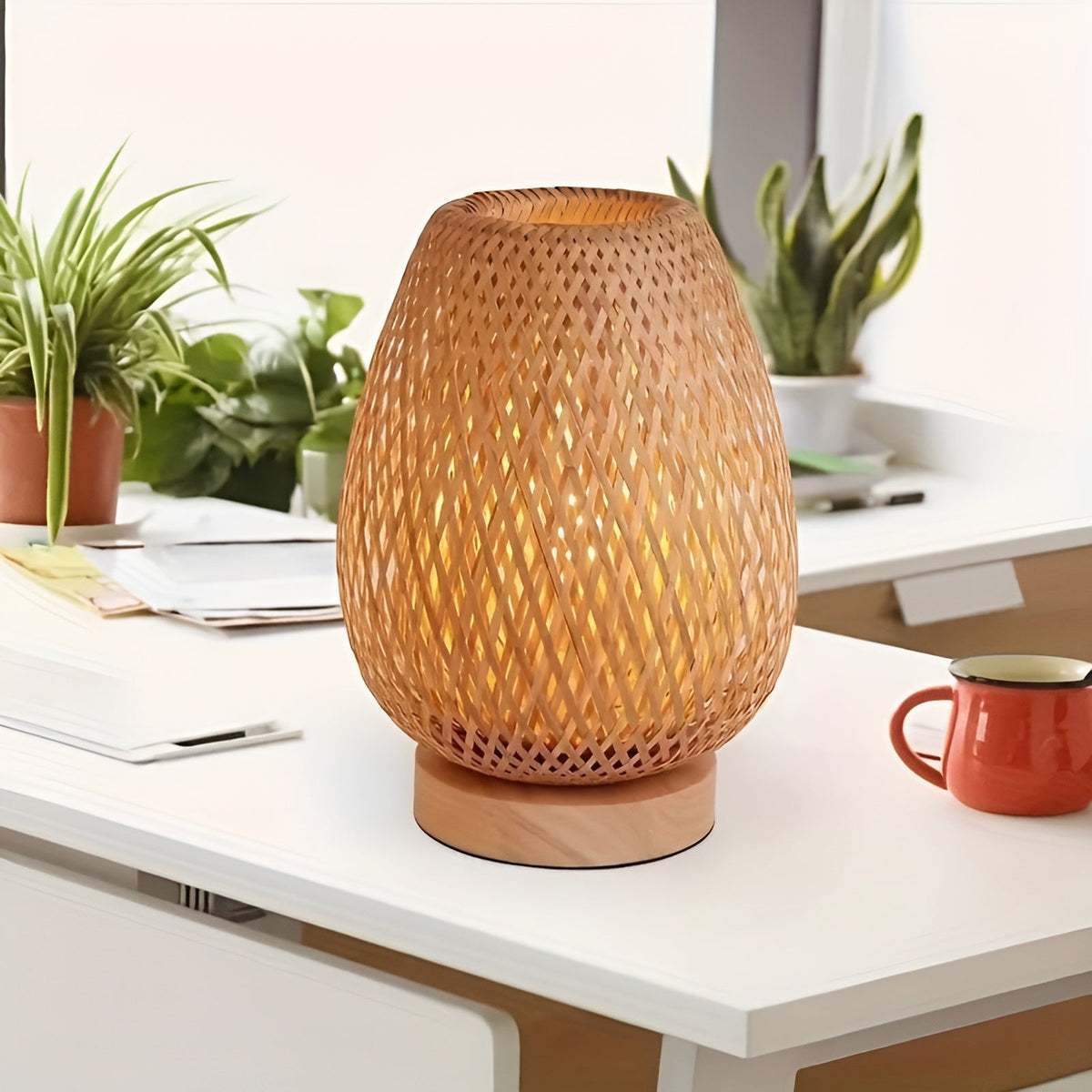 Eco Friendly USB Table Lamp with Natural Bamboo Base