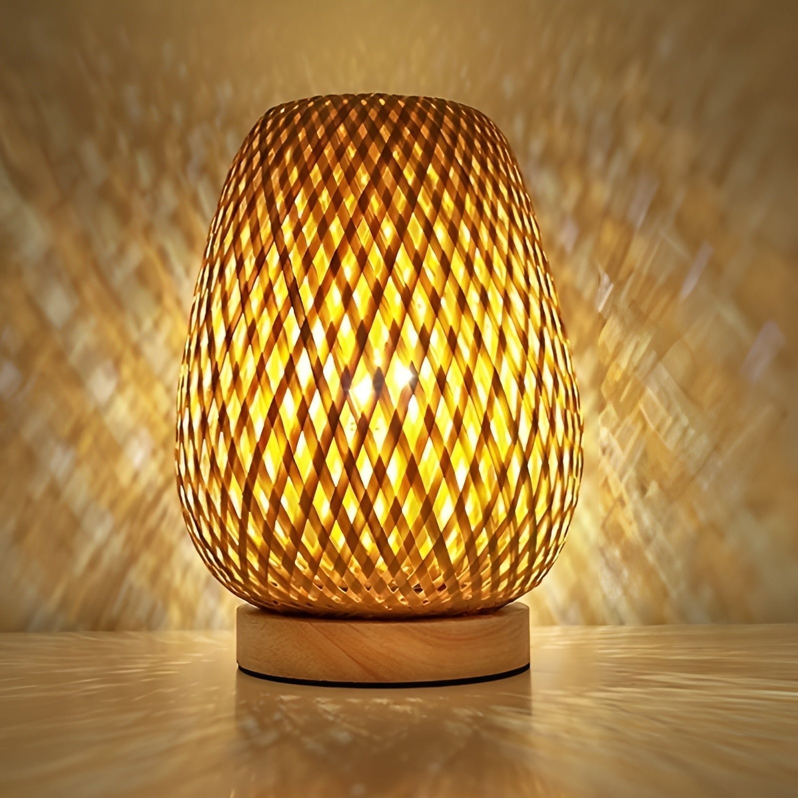 Eco Friendly USB Table Lamp with Natural Bamboo Shade - Cofik