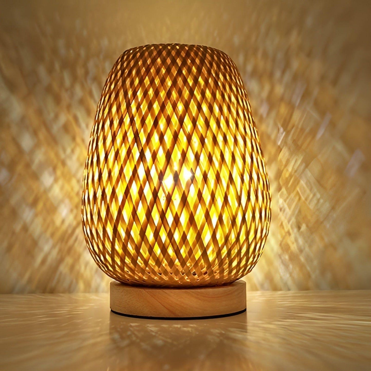 Natural Bamboo USB Table Lamp for Bedroom - Cofik