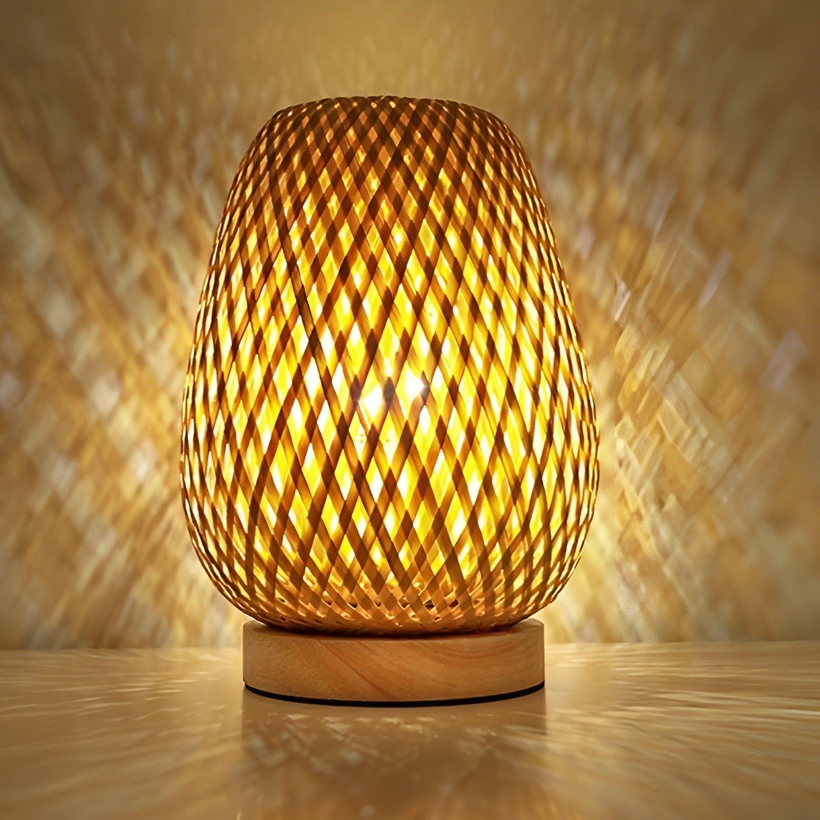 Natural Bamboo USB Table Lamp for Bedroom - Cofik