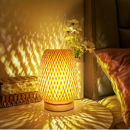 Eco Friendly USB Table Lamp with Natural Bamboo Base