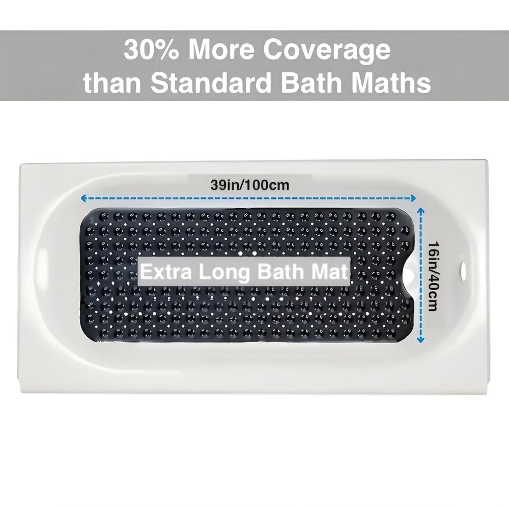 Grip Bath Mat with Extra Strong Suction for Bathroom Safety