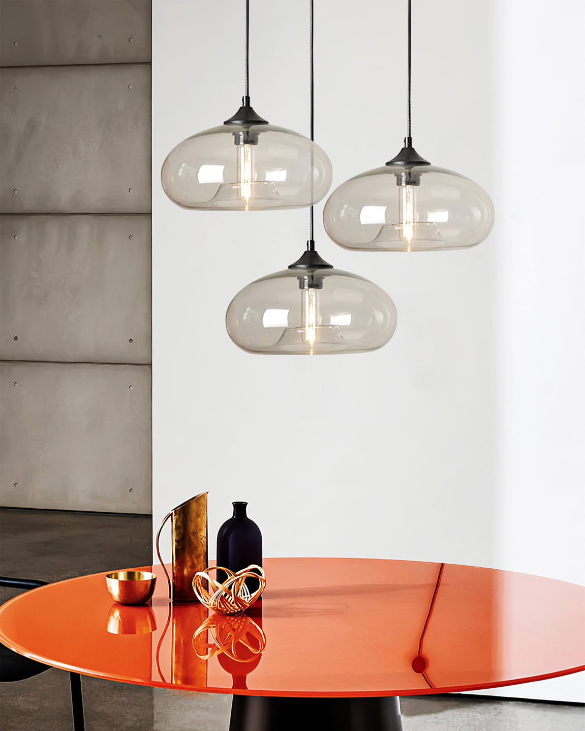 Sleek Glass Pendant LED Ceiling Light Fixture