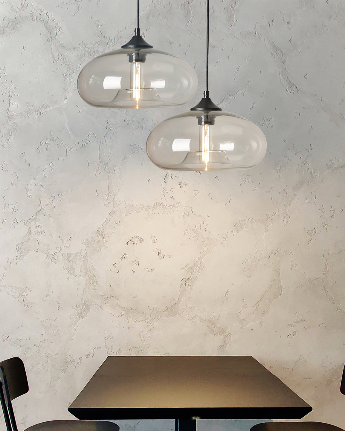 Sleek Glass Pendant LED Ceiling Light Fixture