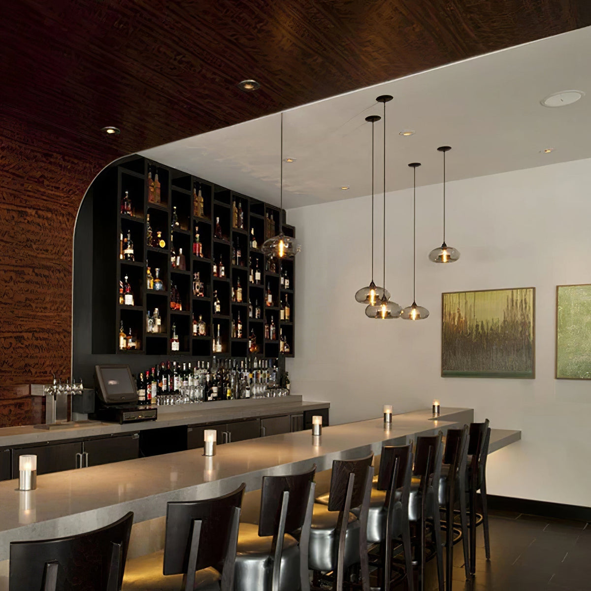 Sleek Glass Pendant LED Ceiling Light Fixture