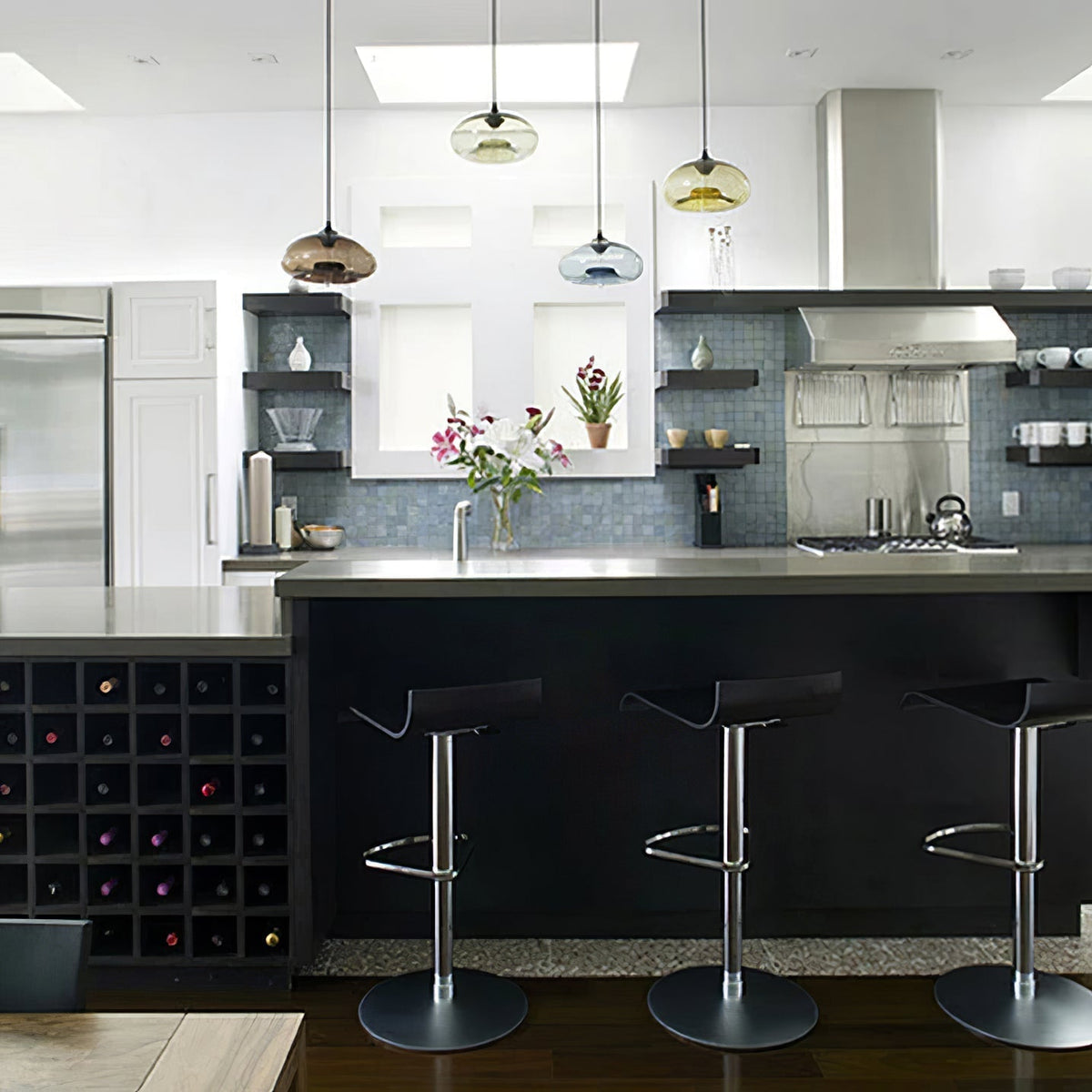 Sleek Glass Pendant LED Ceiling Light Fixture