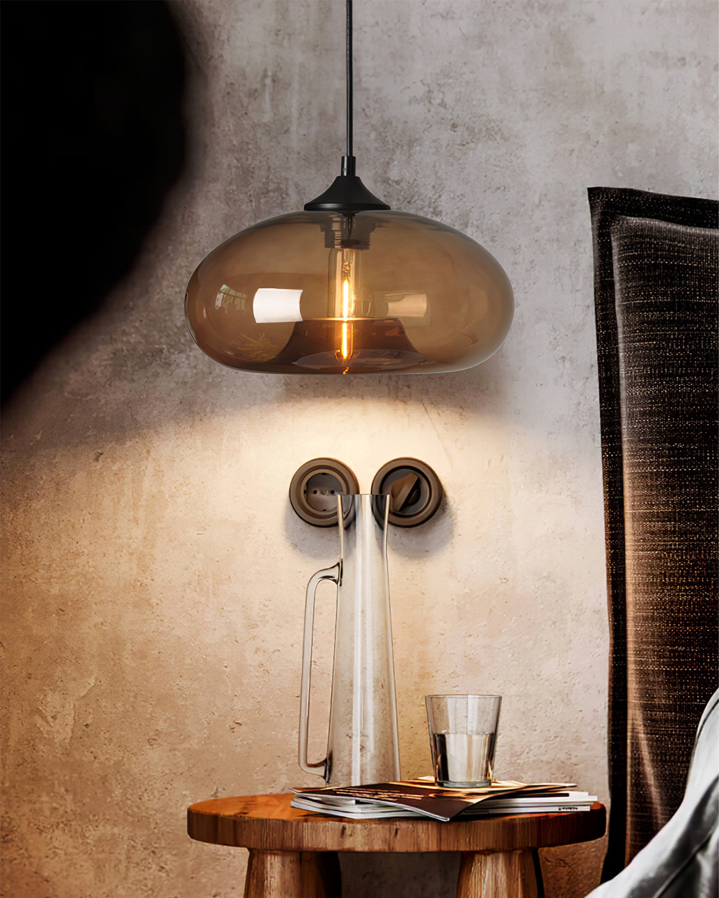 Sleek Glass Pendant LED Ceiling Light Fixture