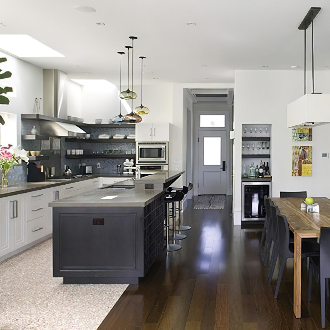 Sleek Glass Pendant LED Ceiling Light Fixture