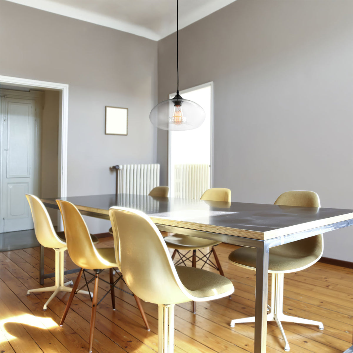 Sleek Glass Pendant LED Ceiling Light Fixture