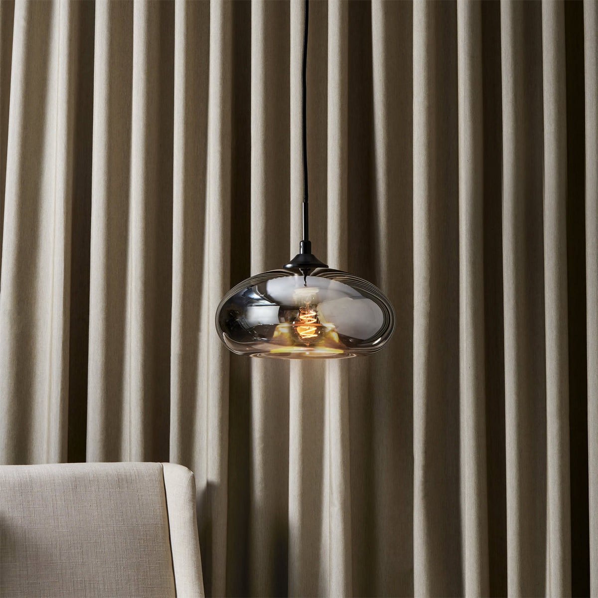 Sleek Glass Pendant LED Ceiling Light Fixture