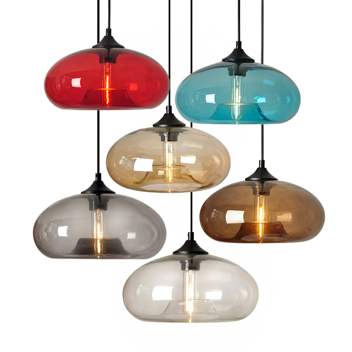 Sleek Glass Pendant LED Ceiling Light Fixture