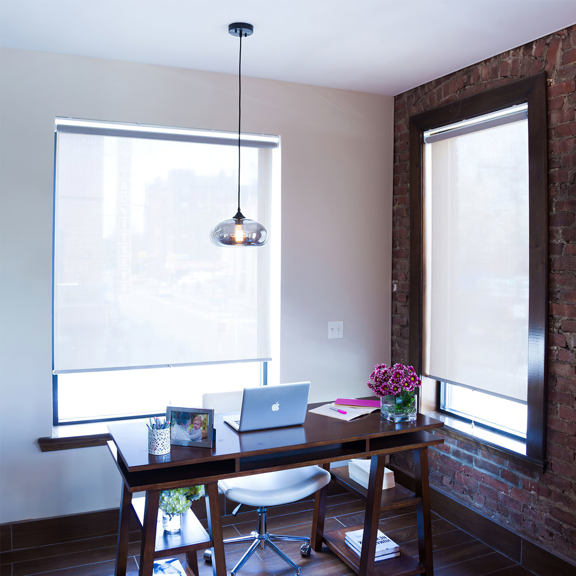 Sleek Glass Pendant LED Ceiling Light Fixture