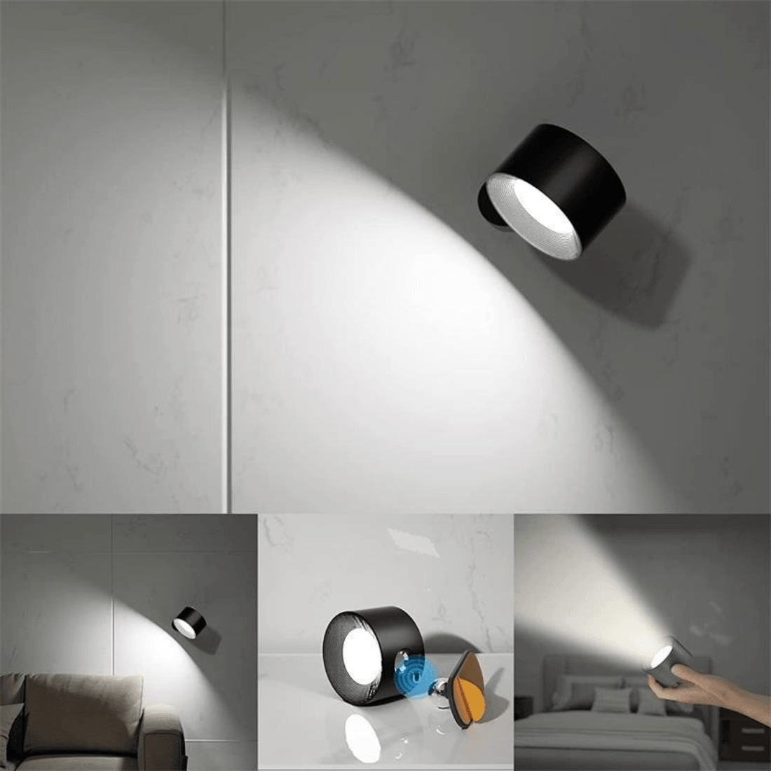 Flexible Cordless LED Wall Light – Adjustable Head