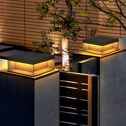 Outdoor Black Security Post Lamp